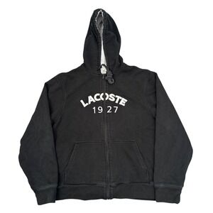 Lacoste Sport Black Full Zip Hoodie 1927 Logo Men's Size 9 XL/2XL